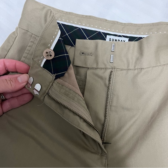 Aritzia Sunday Best Charlie Full Length Wide Leg Trouser Pant Khaki Tan size 00 - Picture 10 of 16